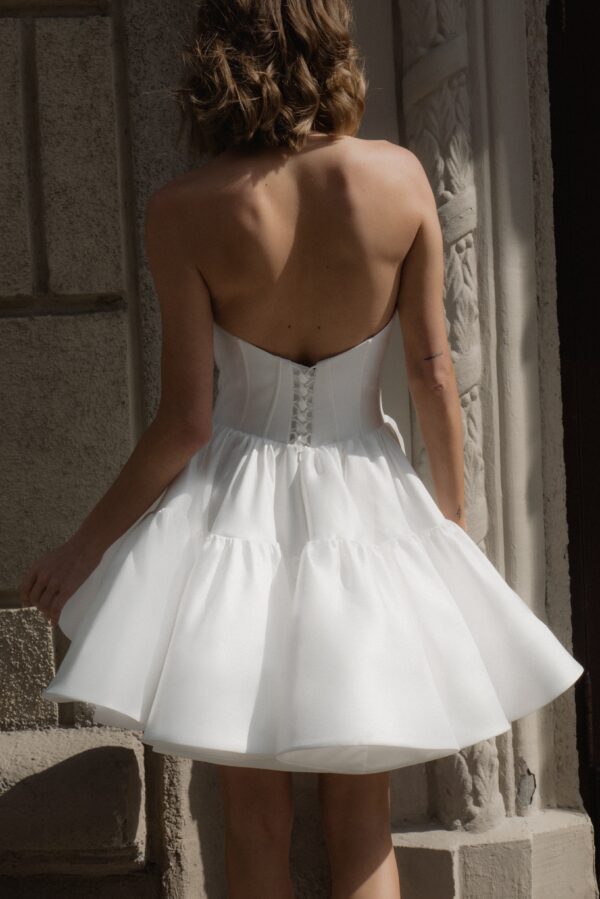 Mikado Wedding Dress Dixie 2 with Straps - Image 8