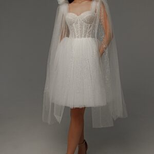 Short Wedding Dress Helena with Detachable Straps