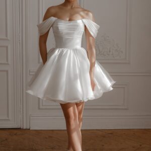Short Wedding Dress Fiorelia with Detachable Straps
