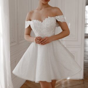 Short Lace Wedding Dress Aditi