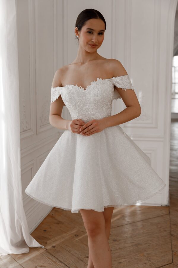 Short Lace Wedding Dress Aditi