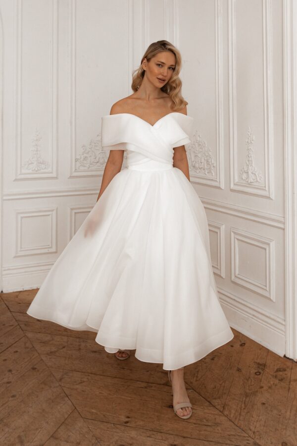 Organza Midi Wedding Dress Hellebore - Image 14