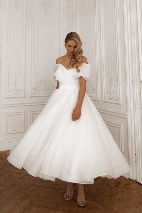 Organza Midi Wedding Dress Hellebore - Image 15