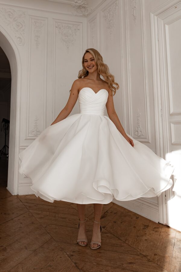 Organza Midi Wedding Dress Lamia - Image 3