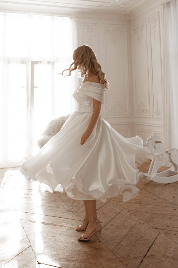 Organza Tea Length Wedding Dress Beatrice - Image 13