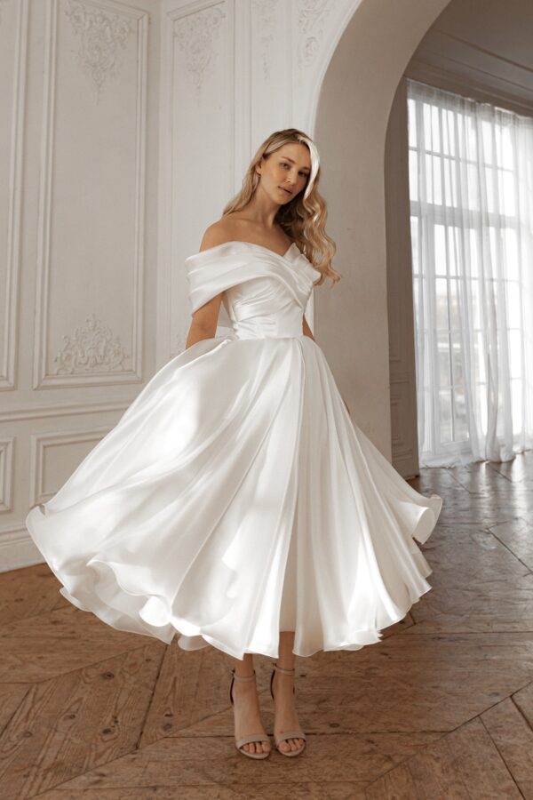 Organza Tea Length Wedding Dress Beatrice - Image 14