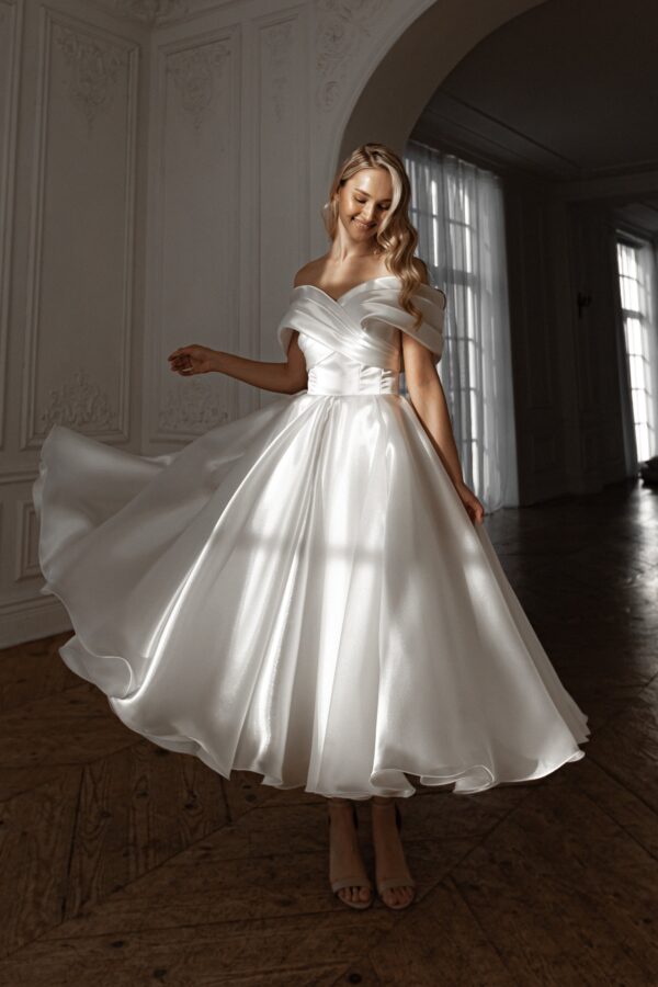 Organza Tea Length Wedding Dress Beatrice - Image 16