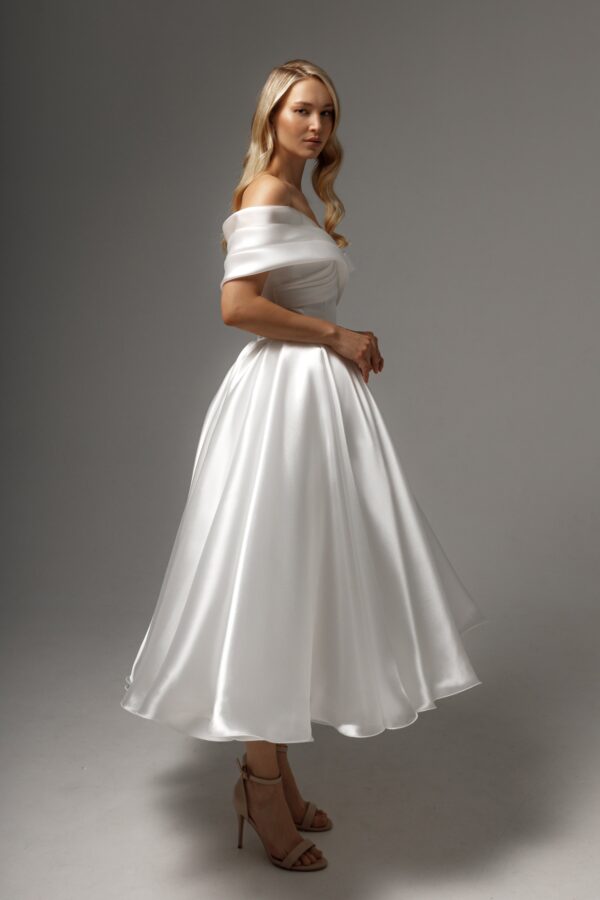 Organza Tea Length Wedding Dress Beatrice - Image 5