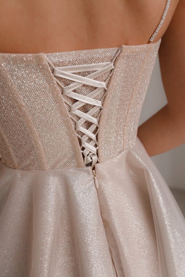 Nude Short Sparkle Evening Dress Rakel - Image 4