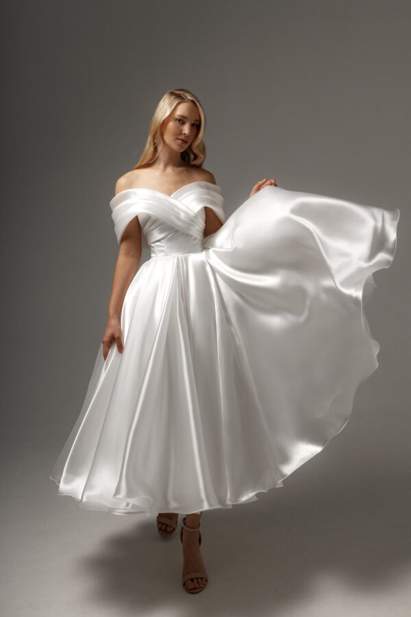 Organza Tea Length Wedding Dress Beatrice - Image 11