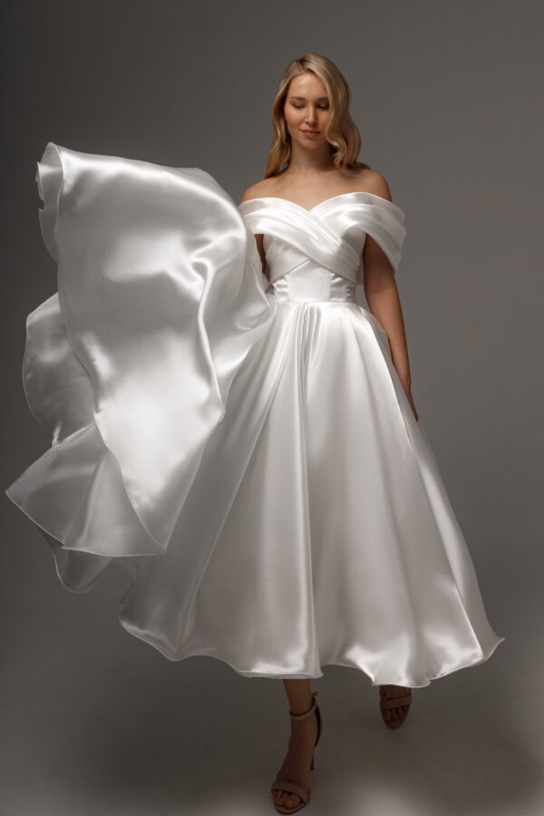 Organza Tea Length Wedding Dress Beatrice - Image 12