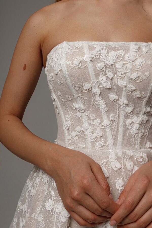 Floral Lace Wedding Dress Betty with Detachable Bolero - Image 10