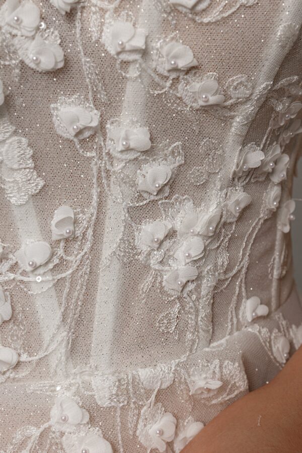 Floral Lace Wedding Dress Betty with Detachable Bolero - Image 12