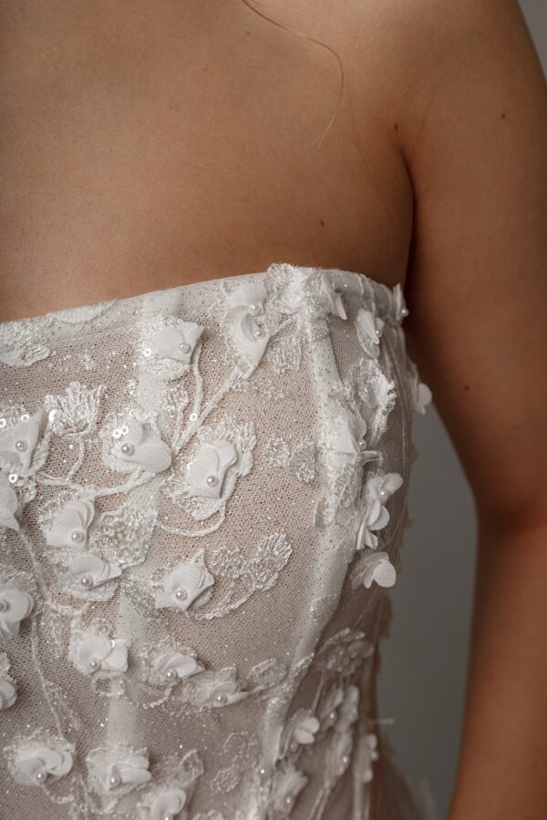 Floral Lace Wedding Dress Betty with Detachable Bolero - Image 11