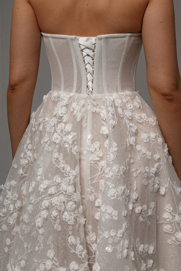Floral Lace Wedding Dress Betty with Detachable Bolero - Image 13