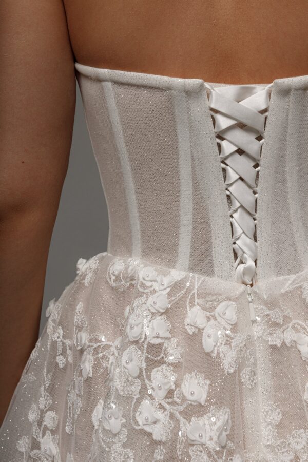 Floral Lace Wedding Dress Betty with Detachable Bolero - Image 14
