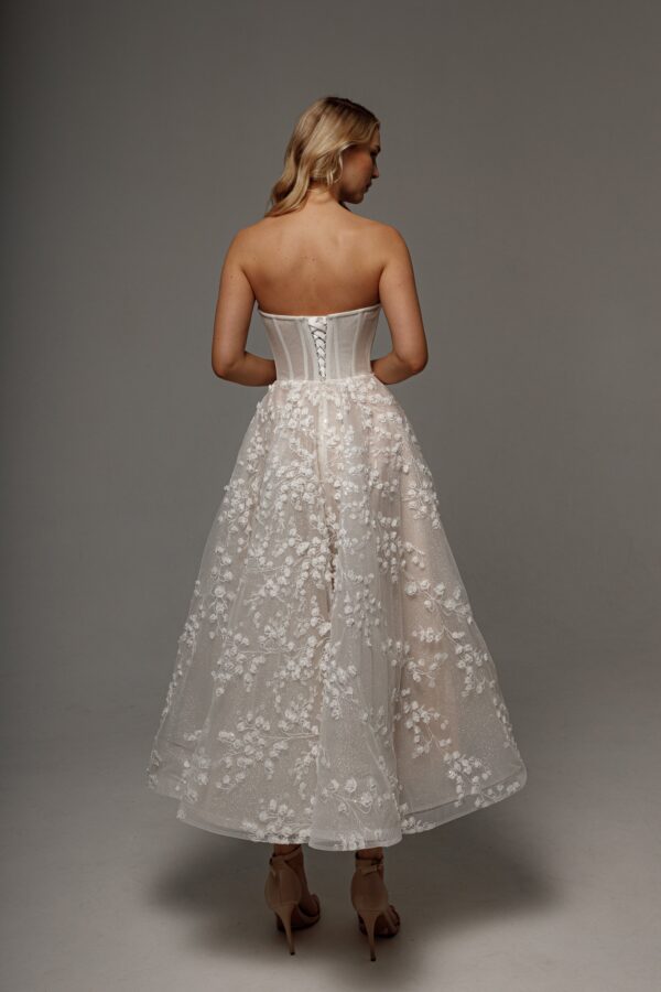 Floral Lace Wedding Dress Betty with Detachable Bolero - Image 15