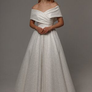 Sparkly Tea Length Wedding Dress Abril
