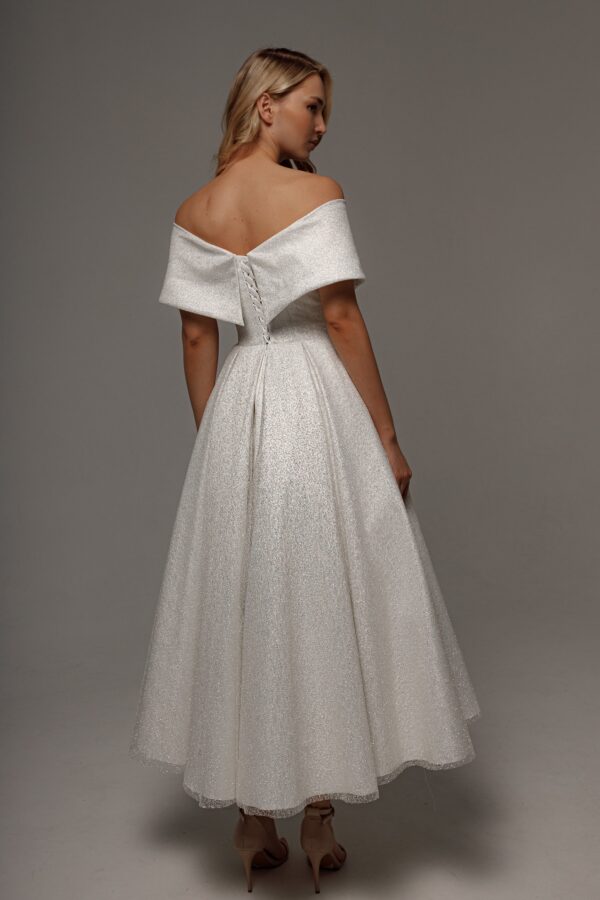 Sparkly Tea Length Wedding Dress Abril - Image 2