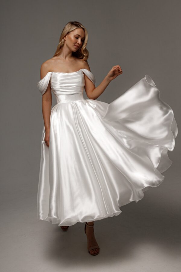 Organza Tea Length Wedding Dress Alraune - Image 8