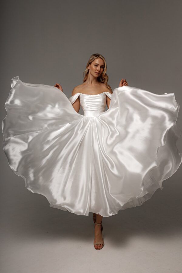 Organza Tea Length Wedding Dress Alraune - Image 4