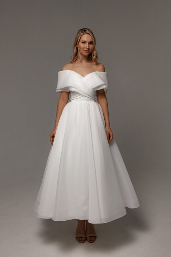 Organza Midi Wedding Dress Hellebore - Image 9