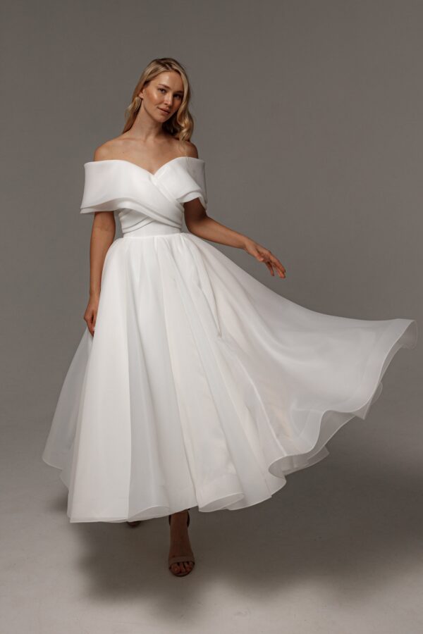 Organza Midi Wedding Dress Hellebore - Image 8