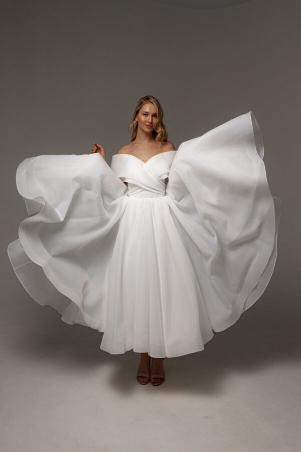 Organza Midi Wedding Dress Hellebore - Image 10