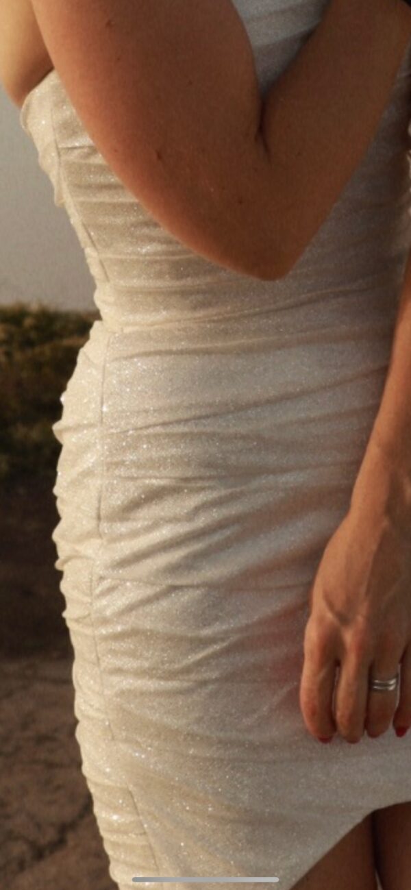 Glitter Mini Skirt Wedding Dress Ebba With Detachable Sleeves - Image 10