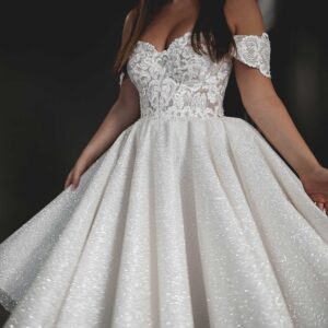 Tea Length Plus Size Lace Wedding Dress Elise