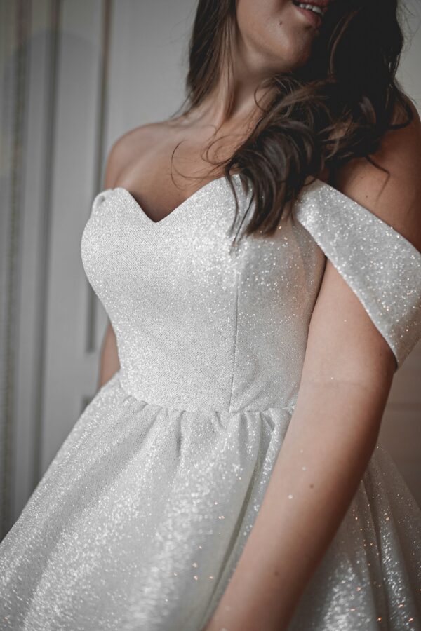 Plus Size Short Sparkly Wedding Dress Milana - Image 2