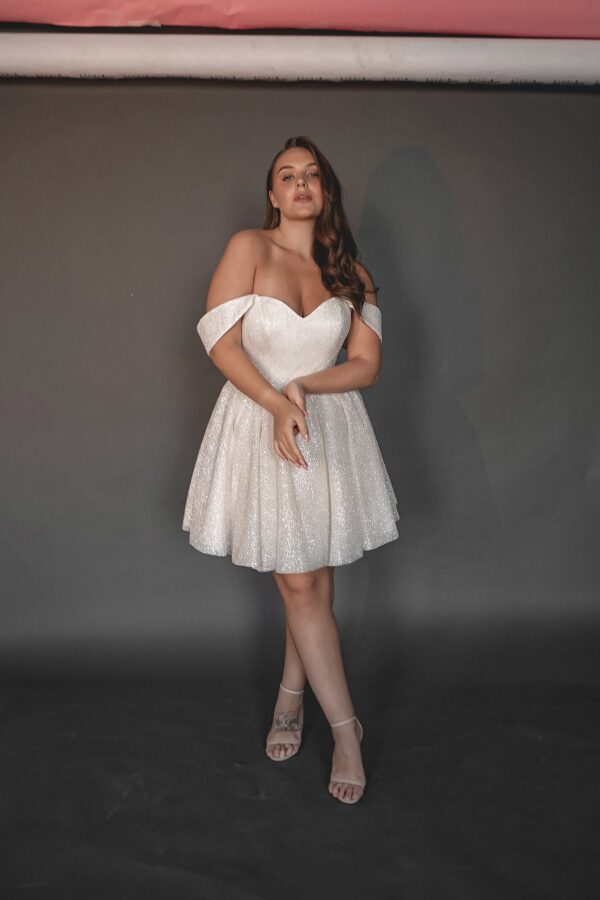 Plus Size Short Sparkly Wedding Dress Milana - Image 9