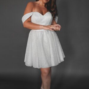 Plus Size Short Sparkly Wedding Dress Milana