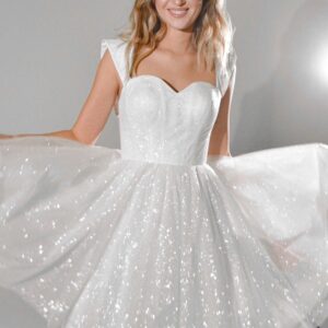 Short Sparkly Wedding Dress Milana