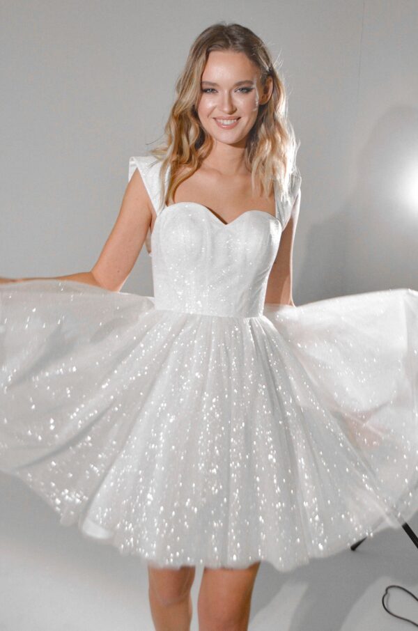 Short Sparkly Wedding Dress Milana