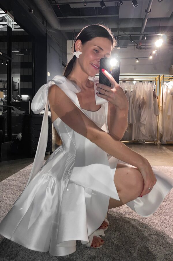 Mikado Wedding Dress Dixie 2 with Straps - Image 7