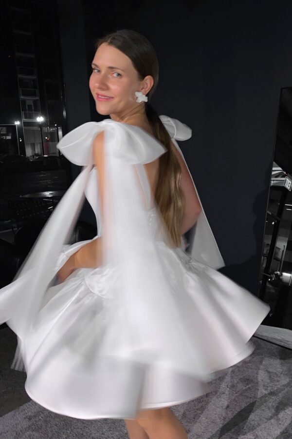Mikado Wedding Dress Dixie 2 with Straps - Image 6