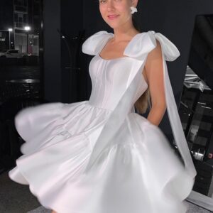 Mikado Wedding Dress Dixie 2 with Straps