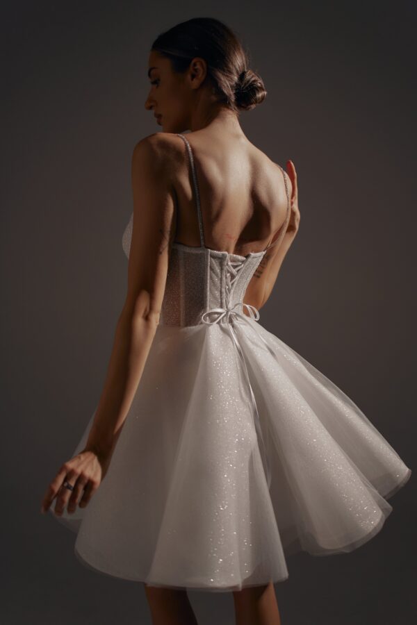 Shiny Short Wedding & Evening Dress Rakel - Image 3