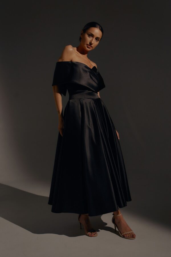 Plus Size Satin Midi Wedding Dress Cameron - Image 8