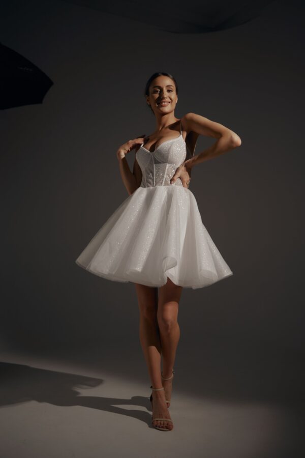 Shiny Short Wedding & Evening Dress Rakel - Image 5