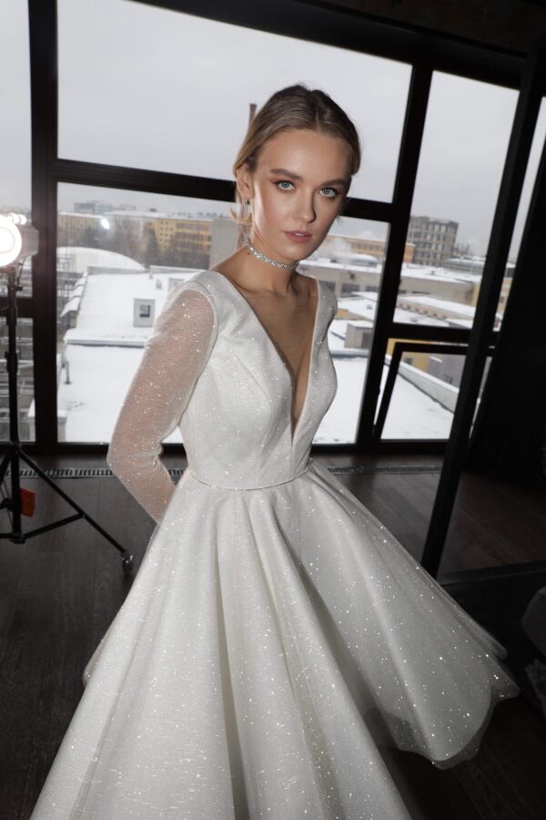 Sparkly Midi Wedding Dress Ramona - Image 3