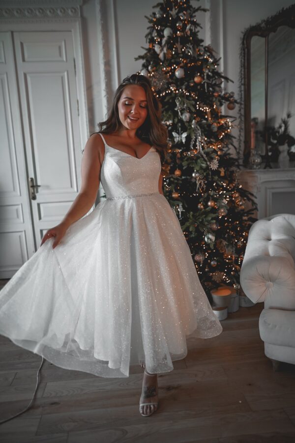 Plus Size Shiny Wedding & Evening Dress Heist Midi - Image 11