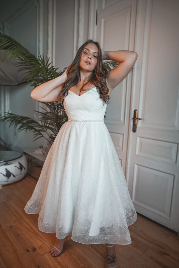Plus Size Shiny Wedding & Evening Dress Heist Midi - Image 7