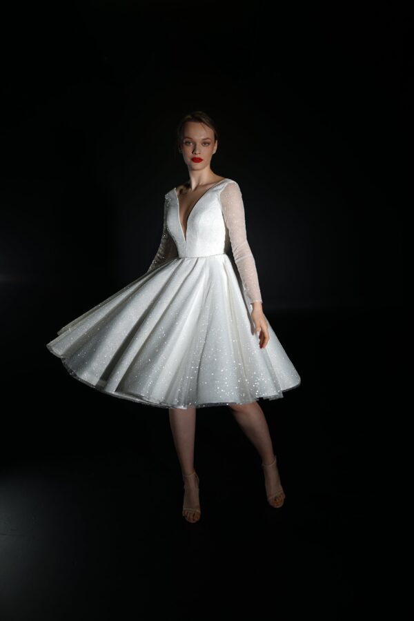 Sparkly Midi Wedding Dress Ramona - Image 5