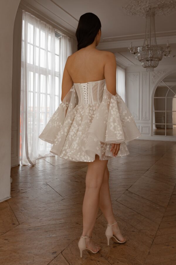 Short Floral Lace Wedding Dress Moonlit Siren - Image 7