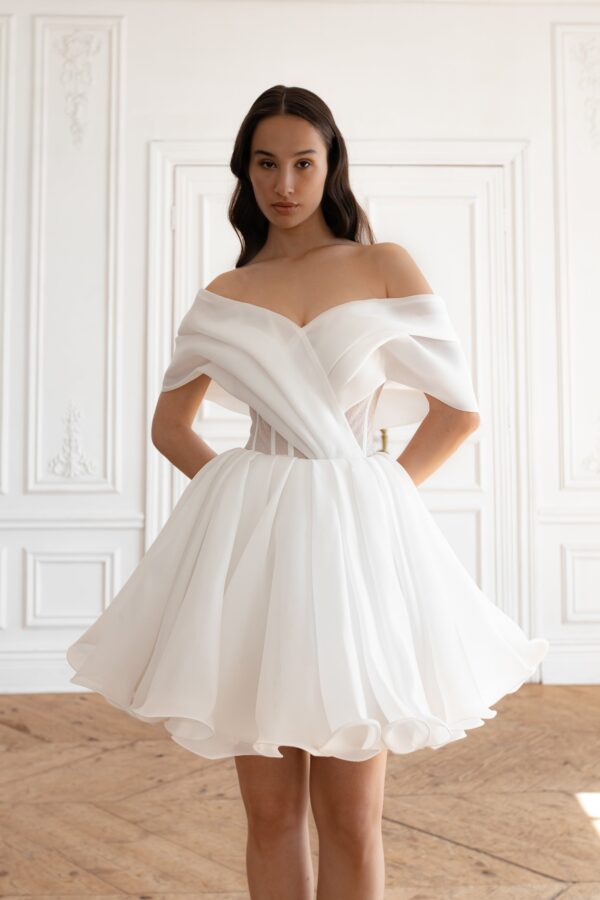 Short Organza Wedding Dress Inali - Image 2
