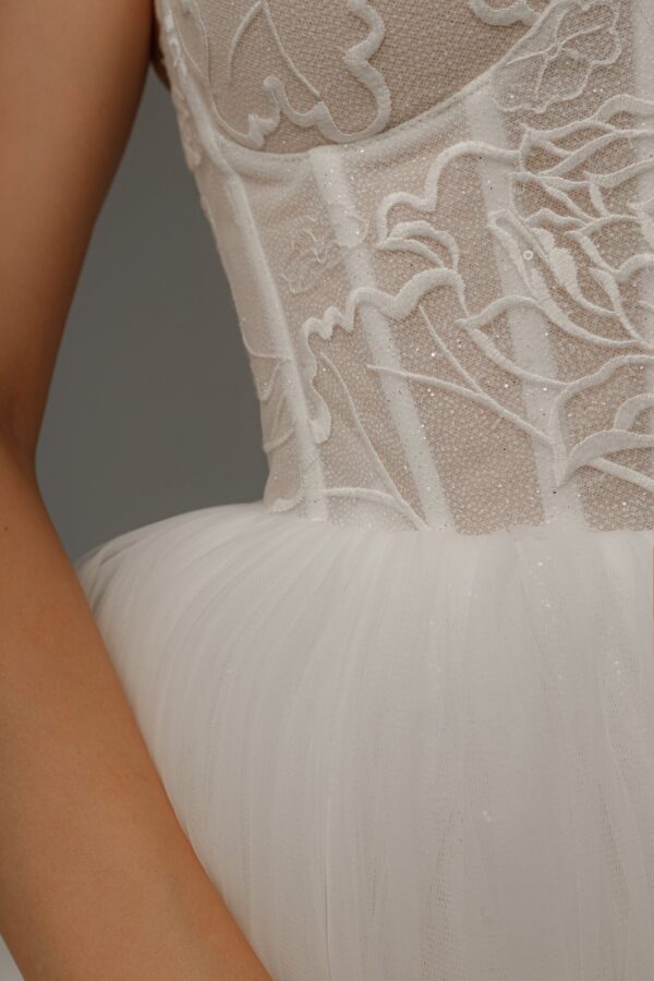 Short Wedding Dress Helena with Detachable Straps - Image 7