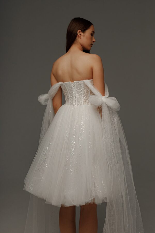 Short Wedding Dress Helena with Detachable Straps - Image 14