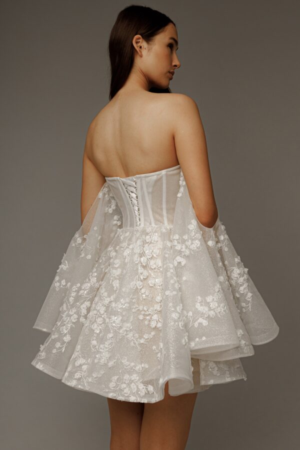 Short Floral Lace Wedding Dress Moonlit Siren - Image 14